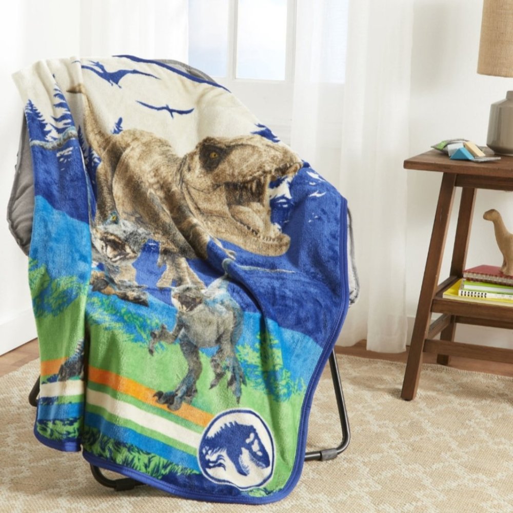 Jurassic World Kids Silky Soft Plush Throw Blanket